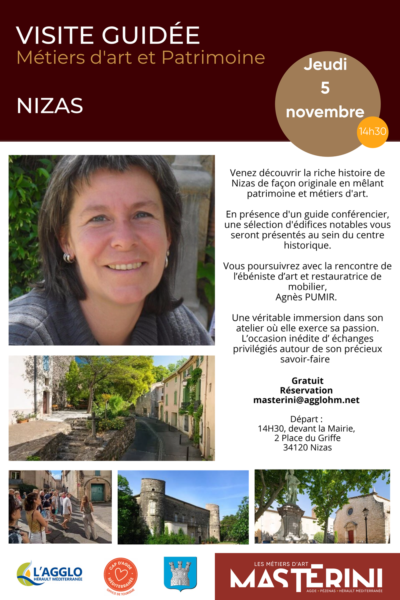 Affiche visite guidée_Nizas_Agnès Pumir_5 novembre 2026
